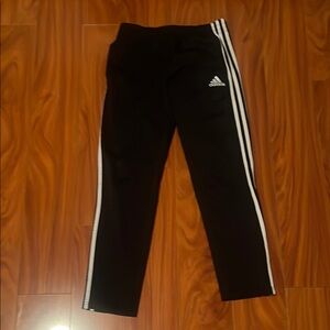 Adidas Kids Black Joggers with White Stripes
